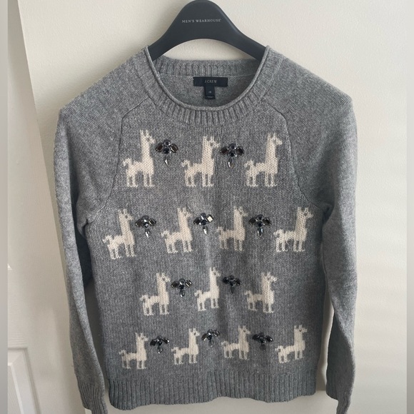 J. Crew Sweaters - J Crew Jeweled Llama Wool Sweater